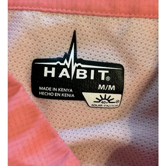 Habit Outdoors 40+ Solar Factor Button Up Shirt Size Medium Salmon Fishing - Picture 3 of 6